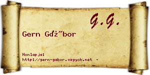 Gern Gábor névjegykártya