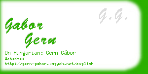 gabor gern business card
